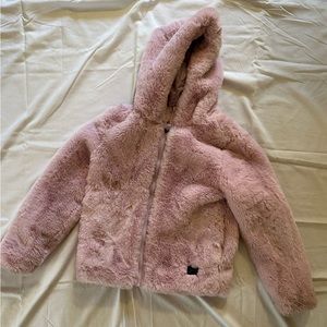 Pink fluffy jacket for girls